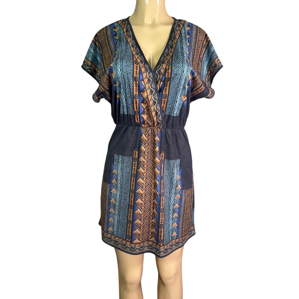Chelsea & Violet Suede Tribal Dress Short Sleeve Size Medium